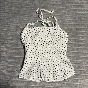 Linen hollister polka dot top